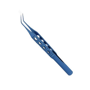 Pinzas Anguladas de 4.5mm para Microcirugía Vascular, Recubiertas de Titanio Azul, 11.5cm - Product Image 1