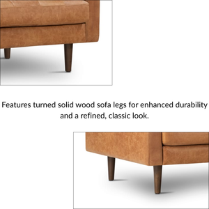 Sofá de dos plazas moderno de cuero que suaviza las líneas audaces de un salón brutalista, añadiendo calidez y confort a la arquitectura cruda. - Product Image 3