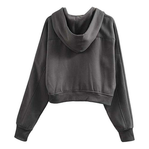 Hauts de sport en coton pour femmes fabriqués au Pakistan, vente en gros, avec logo personnalisé, sweats à capuche et sweat-shirts courts à manches longues - Product Image 2