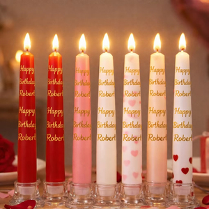 Velas Personalizadas con Nombre para Cumpleaños – Velas de Celebración con Diseño Romántico de Corazón - Product Image 1