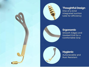 Retractor de Labios y Mejillas con Tubo de Succión, Instrumento Quirúrgico Dental - Product Image 6