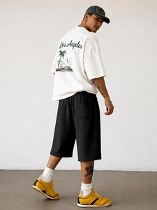 Short de sport d'été vintage délavé à l'acide, coupe courte, séchage rapide, effet usé - Product Image 4