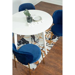 Set da Pranzo Contemporaneo Amoa 5 Pezzi, Tavolo Rotondo Bianco e 4 Sedie per Sala da Pranzo Moderna - Product Image 5