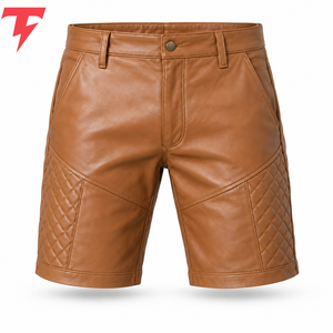 High Quality <b>Men</b> <b>Leather</b> <b>Shorts</b> Provide Comfortable Design Strong Material And Smooth Finish For Everyday Casual Fashion Outfits - Product Image 1