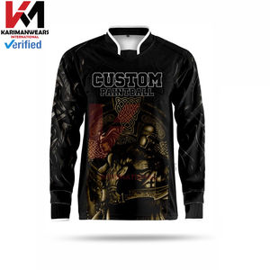 Camiseta de Paintball Profesional al por Mayor, Serie Signature, Camuflaje Táctico Woodland con Coderas Acolchadas, Impresión Personalizada - Product Image 5