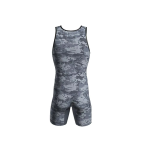 Men Digital Camo Sleeveless Romper Spandex Polyester Sweat-Wicking Adult Leisurewear - Product Image 2
