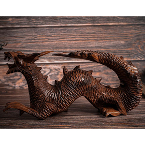 Sculpture de dragon en bois traditionnelle pour la maison, figurine de dragon en bois, décoration Feng Shui, statue de dragon sculptée de qualité supérieure, fabricant - Product Image 4