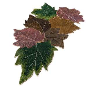 Contemporary Leaf Embroidery Seed Beadwork <b>Table</b> <b>Mat</b> For Festive Home Wedding Dining Coffee Placemat Premium HomeDecor Accessory - Product Image 6