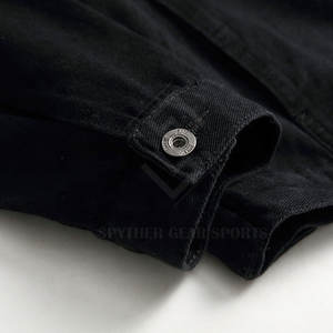 Blousons en jean d'hiver légers, 100 % coton, col montant, logo personnalisé sur le devant, respirants et écologiques, pour hommes – Meilleures ventes - Product Image 4