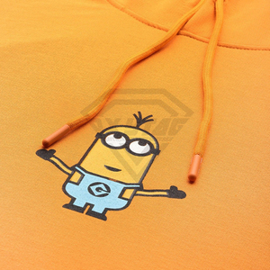 ผู้ผลิตเสื้อฮู้ดดี้ผ้าฝ้ายสีส้มแบบกำหนดเอง พิมพ์โลโก้ตามสั่ง เสื้อฮู้ดดี้ผู้ชายแบบสวมหัว ผ้าฟลีซ ลายการ์ตูน เสื้อผ้าสตรีทแวร์แบบยูนิเซ็กซ์ - Product Image 5
