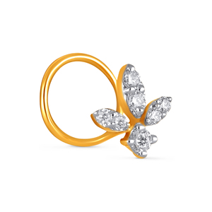 GLEAMORA ENTERPRISE Flower Shape Brilliant Cut Lab Grown Diamond Certified <b>Nose</b> Pin 18K <b>Gold</b> Plated Luxury <b>Stud</b> Women's Everyday - Product Image 2
