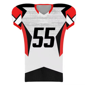 Ensemble d'uniformes de football américain en sergé imprimé par transfert thermique de haute qualité, logo personnalisable, vêtements antibactériens - Product Image 2