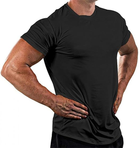Camiseta Deportiva Ligera para Hombre, de Poliéster, Corte Ajustado, Antiarrugas, Secado Rápido, Transpirable, Elástica, para Gimnasio - Product Image 1