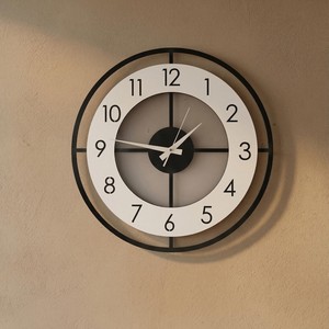 Large Silent Wooden Wall <b>Clock</b> 50cm | Modern Minimalist Black <b>White</b> Decor - Product Image 4