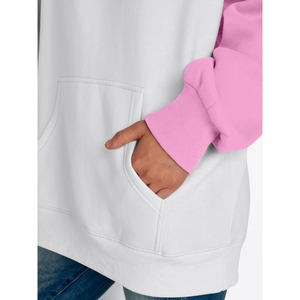 Sudadera con Capucha Extra Grande para Mujer, Cosida a Máquina, Manga Larga, Color Sólido, Felpa, con Bolsillos, Ropa Casual de Otoño - Product Image 4