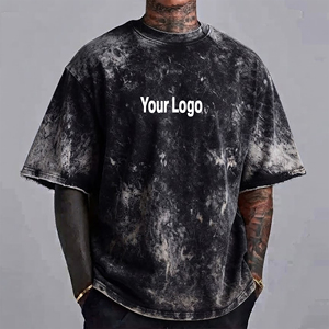 Camiseta de Gran Tamaño Hecha a Medida, con Hombros Caídos, 100% Algodón, Manga Corta, Estilo Vintage, Lavada con Piedras, Estampada - Product Image 4