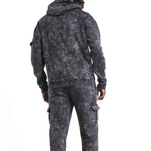 Ensemble de survêtement unisexe à capuche, couleur unie, pantalon de survêtement long, coupe décontractée, 100% polyester, séchage rapide, polaire vintage, hiver - Product Image 2
