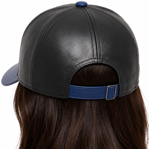 Unisex Leather Baseball <b>Cap</b> Premium Leather Embroidered Letter Logo Adjustable Classic Style Lightweight Comfortable Daily Wear - Product Image 2