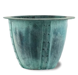 Vente en gros de pots de fleurs de jardin en cuivre pur antique avec finition verdigrisée, grands pots décoratifs en métal galvanisé - Product Image 2