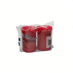 VELON MEDIANO ROJO Bougies parfumées rouges pour l'aromathérapie et la décoration - Pack de 2 pots en verre avec cire de paraffine - Product Image 2