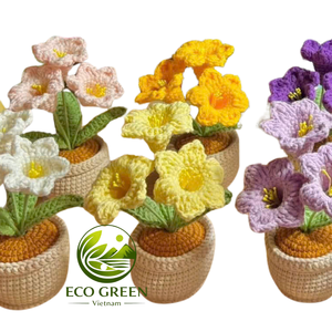 Handmade Crochet Potted Plants Cute Knitted Flowers in Yarn Pots for Bedroom Living Room Office Table Decor <b>Gift</b> Wholesale - Product Image 2