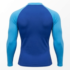 <b>Long</b> Sleeve Solid Color Custom Logo Rash Guard Wholesale Custom Men Swimming Surfing Compression Spandex/Polyester Quick Dry - Product Image 2