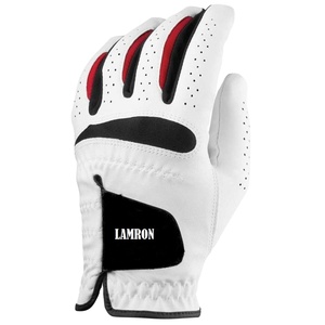 Guantes de golf Uso para todo tipo de clima Blanco Negro Cabretta Empuñaduras de cuero Dedo completo Ligero Transpirable Antideslizante - Product Image 1