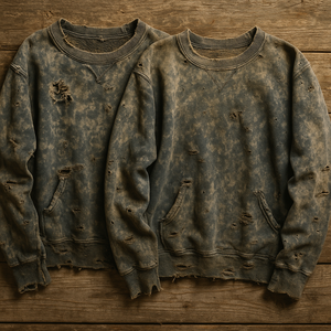 Sudadera de cuello redondo grueso y pesado con logo personalizado, hombros caídos, transpirable y de secado rápido para invierno - Product Image 1