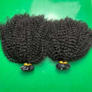 Extensiones de Cabello Vietnamita con Punta Plana y Rizado, 100% Cabello Humano Remy con Queratina, Textura Natural 4B 4C, a Granel - Product Image 3