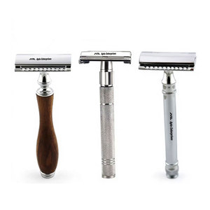 Rasoir de sécurité professionnel à double tranchant pour hommes, rasoir manuel en métal réutilisable à ouverture papillon pour rasage humide - Product Image 1