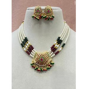 ชุดสร้อยคอทองคำชุบประดับมุกสวยงาม ดูเหมือนมุกแท้ พร้อมต่างหู เหมาะสำหรับงานแต่งงาน งานเลี้ยง และโอกาสพิเศษสำหรับผู้หญิง - Product Image 2