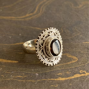 Handmade Vintage Style Flower Pattern Smoky Quartz <b>Ring</b> <b>Crafted</b> 925 Silver Fine Jewelry for Everyday Wear - Product Image 3