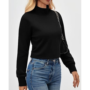 Quick Dry Oversized Mock neck 100% Cotton Fleece Winter Women's Streetwear Sweatshirts with Embroidery Customization ODM - Product Image 4