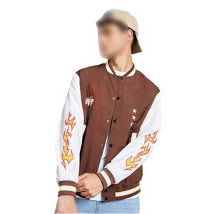 Wholesale Men Satin Varsity Jacket Lightweight Custom Embroidery Printed Casual Retro Slim Fit Streetwear Bomber Jackets - Product Image 1