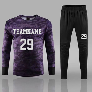 เสื้อฟุตบอลแขนยาวสำหรับผู้รักษาประตู ปี 2026 คุณภาพสูง พิมพ์ชื่อได้ตามสั่ง ผลิตจากโพลีเอสเตอร์ 100% แห้งเร็ว ระบายอากาศได้ดี - Product Image 1