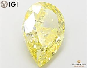Diamant de laboratoire cultivé CVD de couleur jaune vif fantaisie, clarté VVS2, taille poire de 3,00 carats avec certificat IGI pour bague de fiançailles haut de gamme - Product Image 4