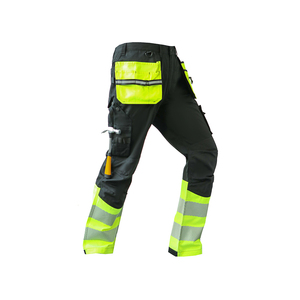 Customizable Logo Support Men's Hi Vis Polyester Safety <b>Work</b> <b>Pants</b> Casual High Visibility Reflective Trousers with <b>Cargo</b> Pockets - Product Image 5