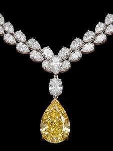 Collar de Diamantes Moissanite con Corte de Pera, Joyería Nupcial de Oro S925, Colgante de Diamantes Amarillos y Blancos para Boda, para Mujer - Product Image 4