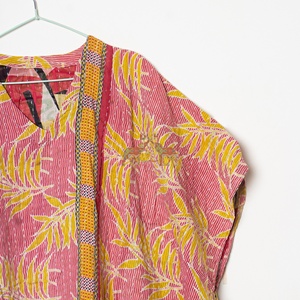 New Arrival Assorted Block Printed Eco-Friendly Breathable Loose Floral Kaftans <b>Kantha</b> Beach Wear Dresses - Product Image 6