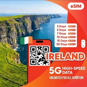 eSIM ไอร์แลนด์ ดาต้าไม่จำกัด สำหรับ 3 5 7 10 15 30 วัน แบบเติมเงิน อินเทอร์เน็ตสำหรับเดินทาง 4G/5G พร้อมการเปิดใช้งานด้วยคิวอาร์โค้ดทันที - Product Image 1