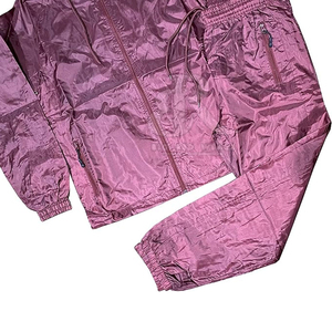 Ensemble coupe-vent réfléchissant unisexe style streetwear, survêtement imperméable avec veste à capuche et short 100% nylon, personnalisable avec logo, pour le jogging - Product Image 6