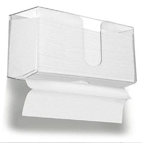 Distributeur de serviettes mural en acrylique transparent et métal, affichant la quantité de papier restante. Disponible à prix de gros. - Product Image 1