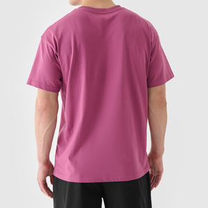 Camiseta de Manga Corta para Hombre, Cuello Redondo, Color Sólido, 100% Algodón Jersey, Corte Holgado, Estilo Casual, Diseño Liso, Logotipo Frontal, Secado Rápido - Product Image 5