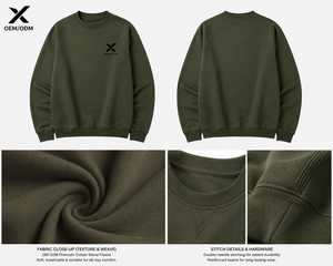 Sweat-shirt à capuche pour homme X Sports City, style streetwear, mélange de coton et de polyester de qualité supérieure, couleurs unies, vente chaude, vêtements de mode OEM/ODM - Product Image 2