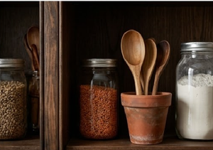 Louche à soupe en bois artisanale légère et écologique, à long manche, en bois naturel, cuillère de service, ustensile de cuisine - Product Image 4
