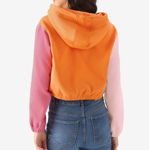 Quick Dry Plain Color <b>Winter</b> Crop <b>Top</b> Hoodies Slim Fit Fleece Front Logo High Quality - Product Image 6