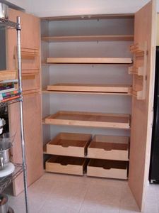Eco Friendly Wood Pull Out Cabinet Shelf Sliding Wooden Drawer Box for Kitchen Pantry Organization Storage Trays - Product Image 1