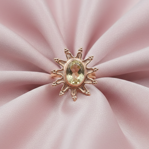 แหวนซันเบิร์สต์ซิทรินธรรมชาติ เงินแท้ 925 แหวนทำมือสไตล์โบโฮ แหวนวินเทจ เครื่องประดับผู้หญิง ของขวัญคริสต์มาสสำหรับเธอ - Product Image 2