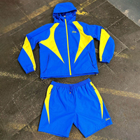 Conjunto de Chándal Cortavientos Reflectante con Capucha para Invierno, Ajuste Holgado, Poliéster, Estilo Urbano, Deportivo, Moda para Exteriores