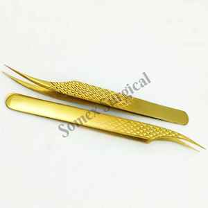 Pinzas SOMEX SURGICAL de Acero Inoxidable Antiestáticas de Precisión para Extensión de Pestañas (12cm) - Product Image 4